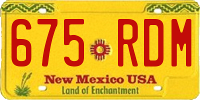 NM license plate 675RDM