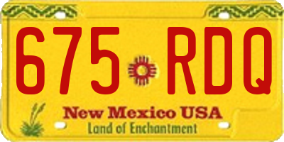 NM license plate 675RDQ