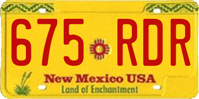 NM license plate 675RDR
