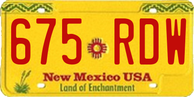 NM license plate 675RDW