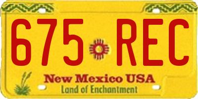 NM license plate 675REC