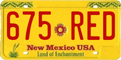 NM license plate 675RED