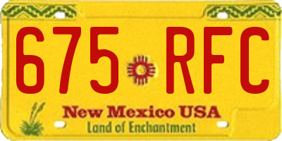NM license plate 675RFC