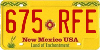 NM license plate 675RFE