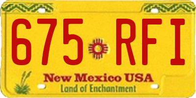 NM license plate 675RFI