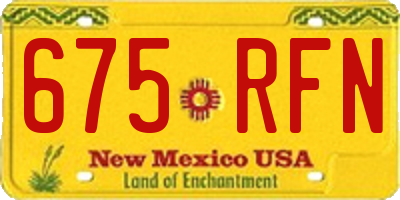 NM license plate 675RFN