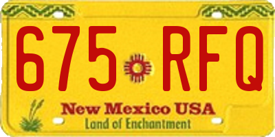 NM license plate 675RFQ