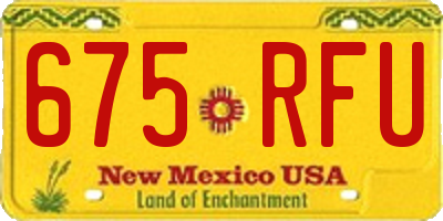 NM license plate 675RFU