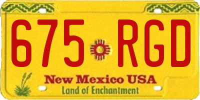 NM license plate 675RGD