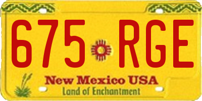 NM license plate 675RGE