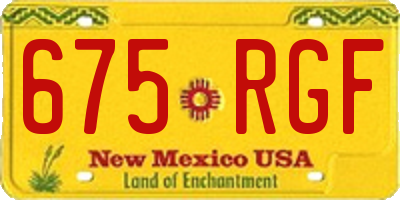 NM license plate 675RGF