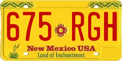 NM license plate 675RGH
