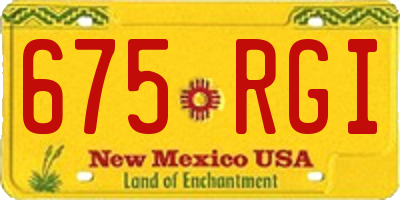 NM license plate 675RGI