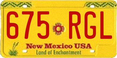 NM license plate 675RGL