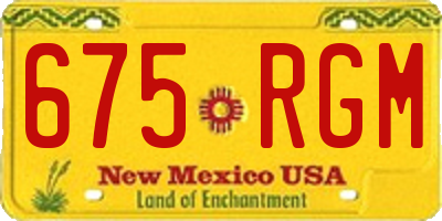 NM license plate 675RGM