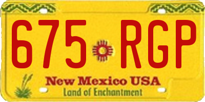 NM license plate 675RGP