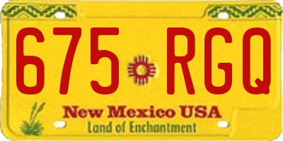 NM license plate 675RGQ
