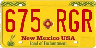 NM license plate 675RGR