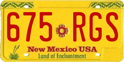 NM license plate 675RGS