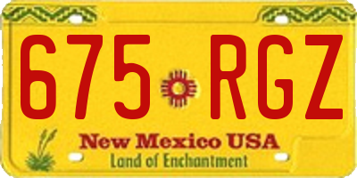 NM license plate 675RGZ