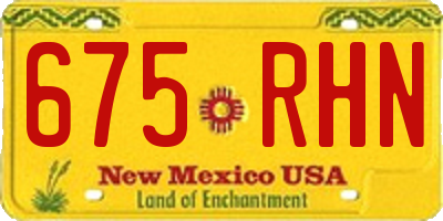 NM license plate 675RHN
