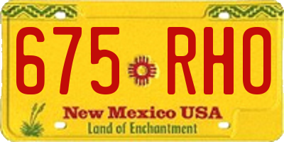 NM license plate 675RHO