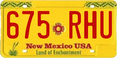 NM license plate 675RHU