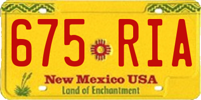 NM license plate 675RIA