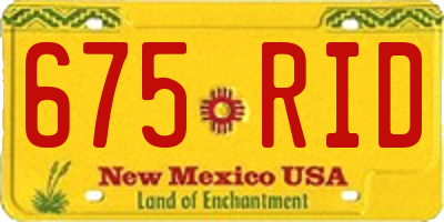 NM license plate 675RID