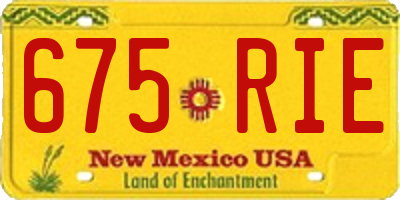 NM license plate 675RIE