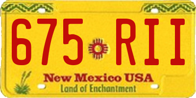 NM license plate 675RII