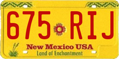 NM license plate 675RIJ