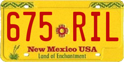 NM license plate 675RIL