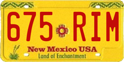 NM license plate 675RIM