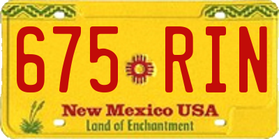 NM license plate 675RIN