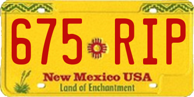 NM license plate 675RIP