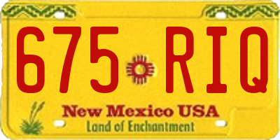 NM license plate 675RIQ