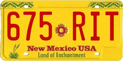 NM license plate 675RIT