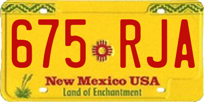 NM license plate 675RJA