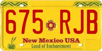 NM license plate 675RJB