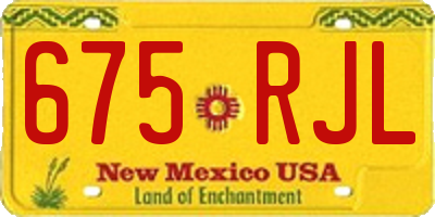 NM license plate 675RJL