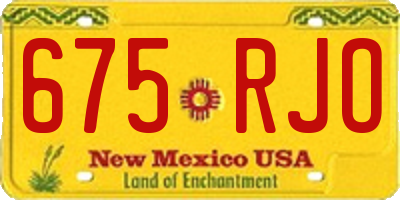 NM license plate 675RJO