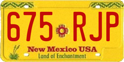 NM license plate 675RJP