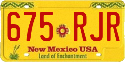 NM license plate 675RJR