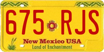 NM license plate 675RJS