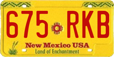 NM license plate 675RKB