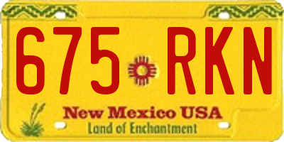 NM license plate 675RKN
