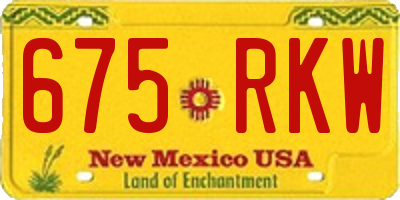 NM license plate 675RKW