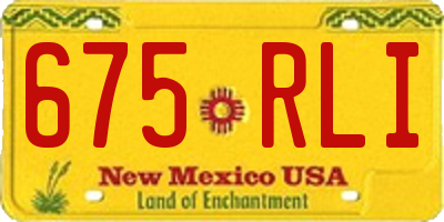 NM license plate 675RLI