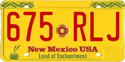 NM license plate 675RLJ